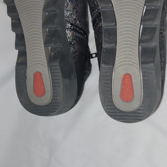 Wolky* Leather* Basky* Iridescent Black* Wedge Boots* Sz EU40/US9.5 - Picture 7 of 10